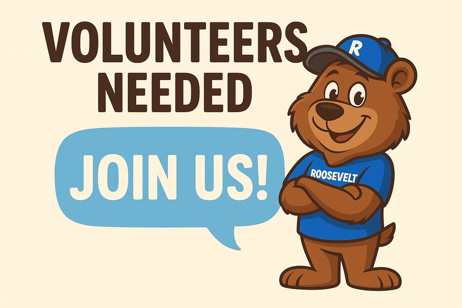 Teddy asking for volunteers